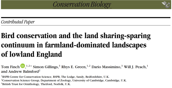 New paper!  #conservation  #ornithology  #agriculture Full text here (paywalled, sorry, I know. DM for pdf):  https://onlinelibrary.wiley.com/doi/pdf/10.1111/cobi.13316  @RSPBScience blog here:  https://community.rspb.org.uk/ourwork/b/biodiversity/posts/sparing-or-sharingThread to follow...1/