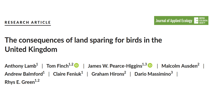 See also: this  @JAppliedEcology paper, in which we tested some UK-wide sparing scenarios + demand reduction. Combining supply- and demand-side measures could result in big wins for UK birds ( http://dx.doi.org/10.1111/1365-2664.13362), and carbon too ( http://dx.doi.org/10.1038/nclimate2910)12/12