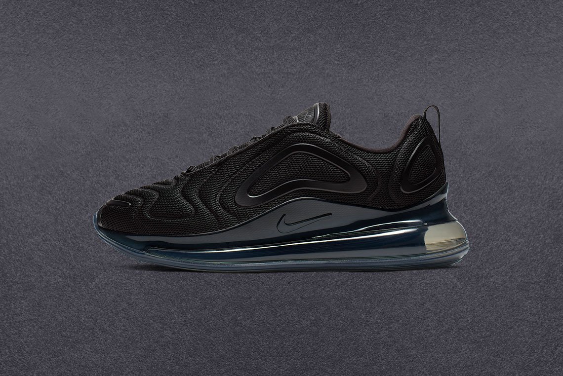 Out Now | bit.ly/2WUf83W
"Triple Black" Air Max 720 is now available online and at select stores. Women's US 5-10. 
#AirMax720 #AirMax #Nike"