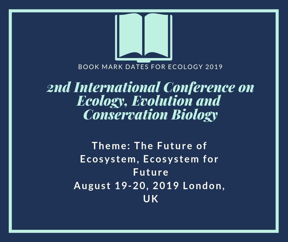 ecologymeets's tweet photo. Hello, Doctor,
Creating a platform for Gain inspiration and develop collaborations at #Ecology2019 i.e. 2nd International Conference on Ecology,Evolution and Conservation Biology https://t.co/Xv9AwMB7hA … … https://t.co/COFyxraYze