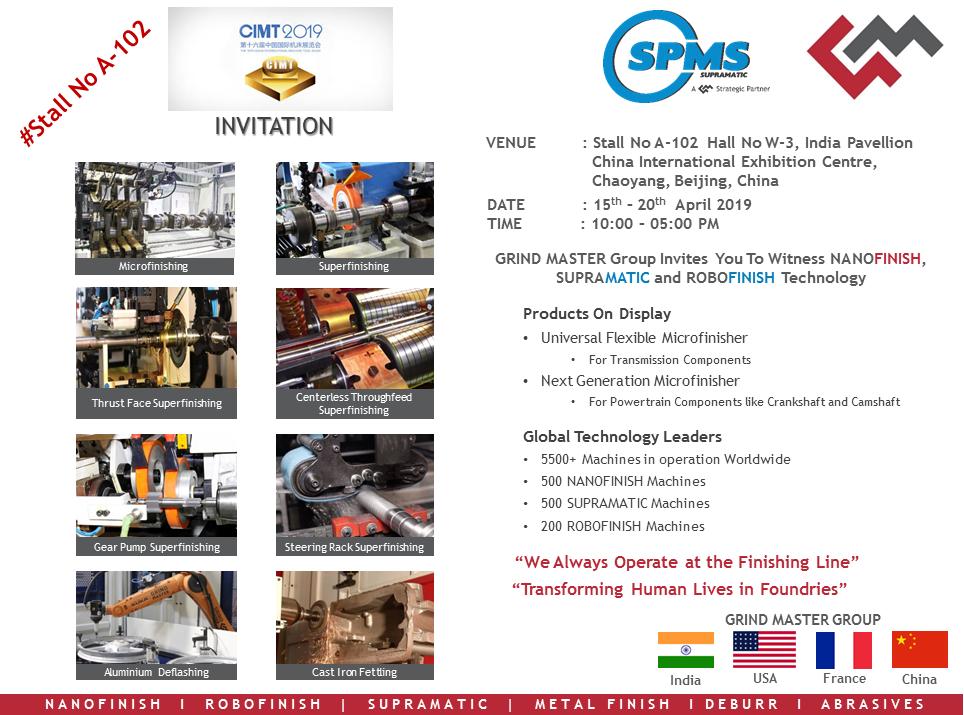 grindmaster_'s tweet photo. GrindMaster Group invites you to witness latest #NANOFINISH , #SUPRAMATIC & #ROBOFINISH technologies at @CIMT2019 at Beijing China
NANOFINISH, SUPRAMATIC & ROBOFINISH are key technologies developed by our respective business units located in #India, #France & #USA respectively. https://t.co/8Smtw0bReR