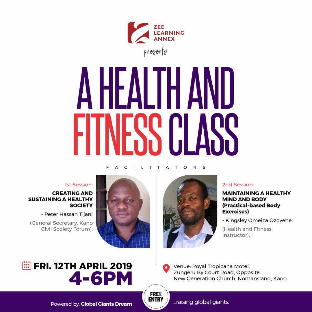 zlearningannex's tweet photo. #ZeeLearningAnnex believes in an all round #BalancedLife and this is the reason we cover every aspect that affects the human life positively.
...
...
In this Friday's Edition we bring you A HEALTH AND FITNESS CLASS.

SEE E-FLYER FOR MORE DETAILS. https://t.co/8smtDJUnTw