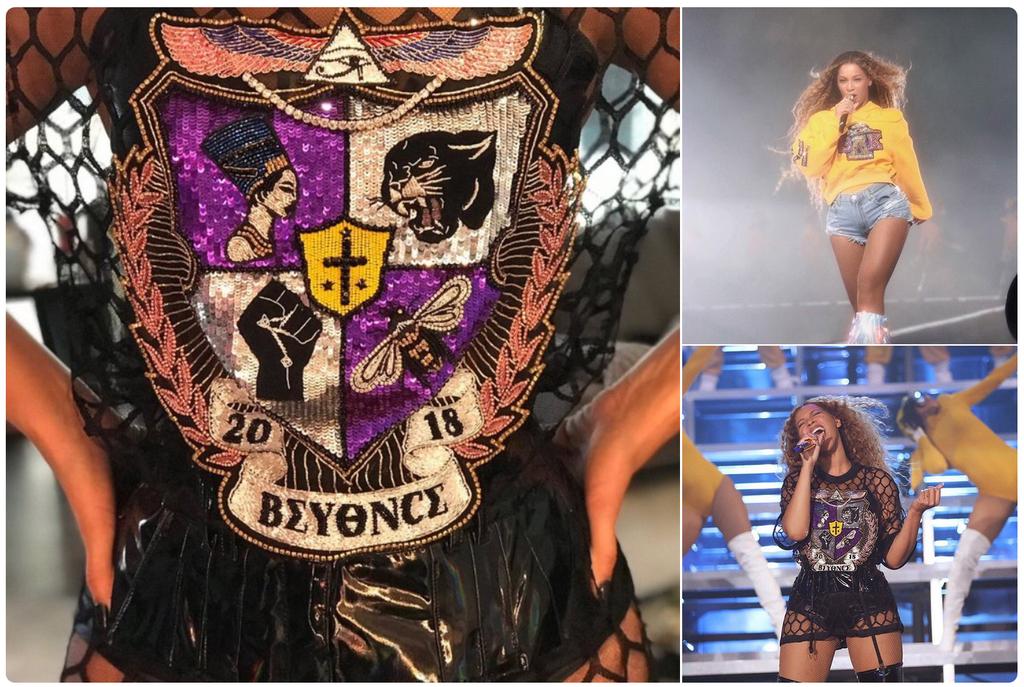 Ce n'est pas la première fois que Beyoncé utilise des caractères grecs dans sa communication. Lors de son show à Coachella, sur lequel porte le documentaire  #Homecoming  , elle et ses danseurs portaient un écusson avec l'inscription  « 20 18 ΒΣΥΘΝCΣ » (littéralement 2018 BSUTHNCS).