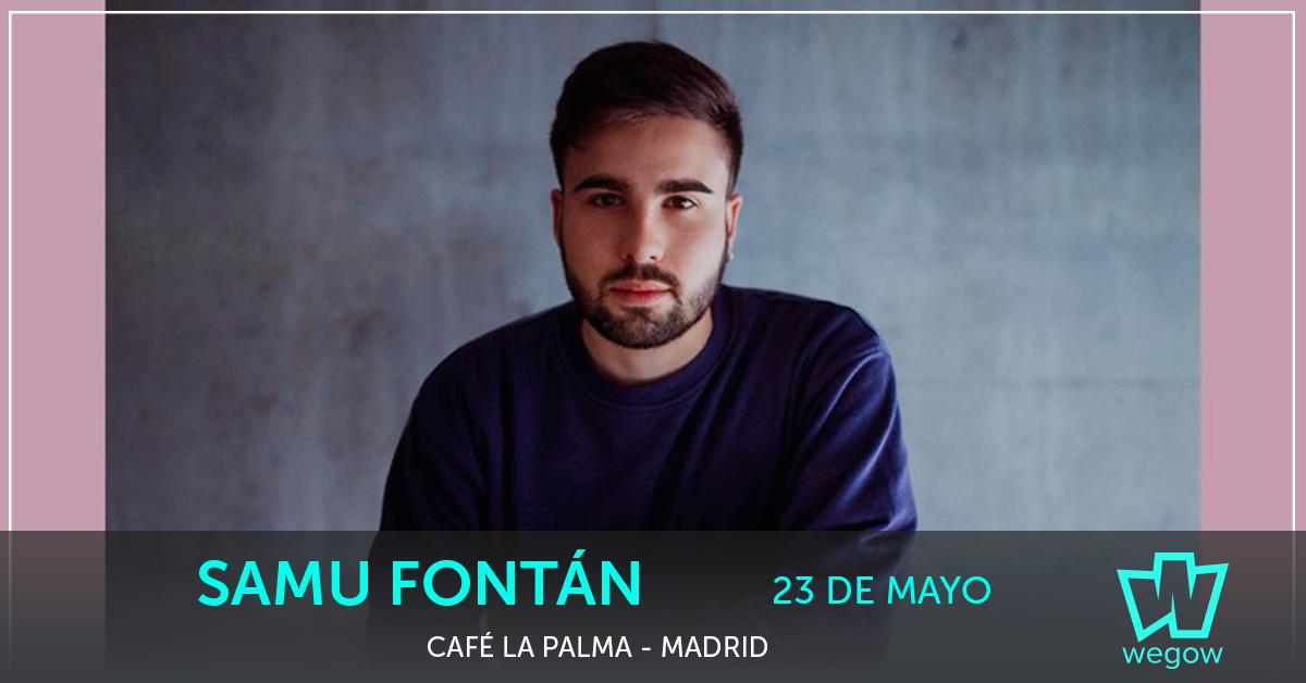 wegowES's tweet photo. 🎵 @SamuFontan 🎵 presentará su primer EP en @cafelapalma de #Madrid.  Consigue ya tus entradas en @wegowES 🎟👉 https://t.co/K1NgVlGUCI https://t.co/sVUfVa8esL