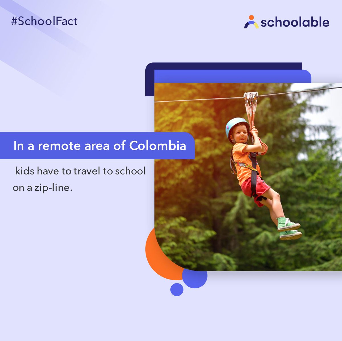 schoolableHQ's tweet photo. #SchoolFact
In a remote area of Colombia, kids have to travel to school on a zip-line.

I bet the kids look forward to school each day. 😀 https://t.co/OKHMJmlMTt