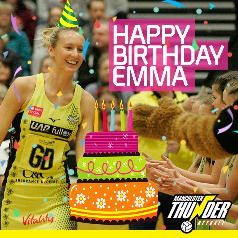 thundernetball's tweet photo. π HAPPY BIRTHDAY π
To our captain fantastic Emma Dovey!
Have a fabulous day - donβt eat too much cake before Saturdayβs game π π
Leave birthday wishes for @emdovey91 ‡οΈ
#netball #birthday #emmadovey #goaldefence #superleague #manchester https://t.co/zb6PeRGoYI