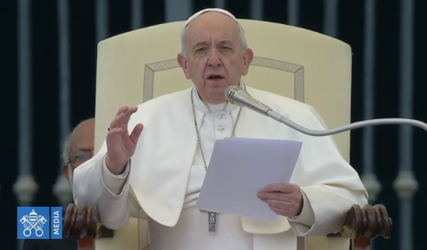 CatholicNewsSvc's tweet photo. #PopeFrancis on the Lord's Prayer: Just as we need our 'daily bread', we need God's forgiveness every day. No one is perfect or free from sin. In fact, pride is the most dangerous thing a Christian can have, seeing faults in others &amp; keeping door shut to one's own salvation https://t.co/5bYrcrIuW9