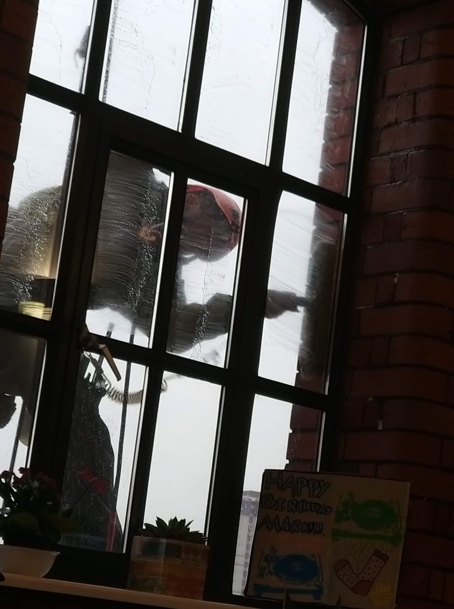 Always important to advise residents when a window clean is taking place as seeing a man outside your window when you're on the 6th floor can be quite a shock! #blockmanagement #bristol #abseiling
