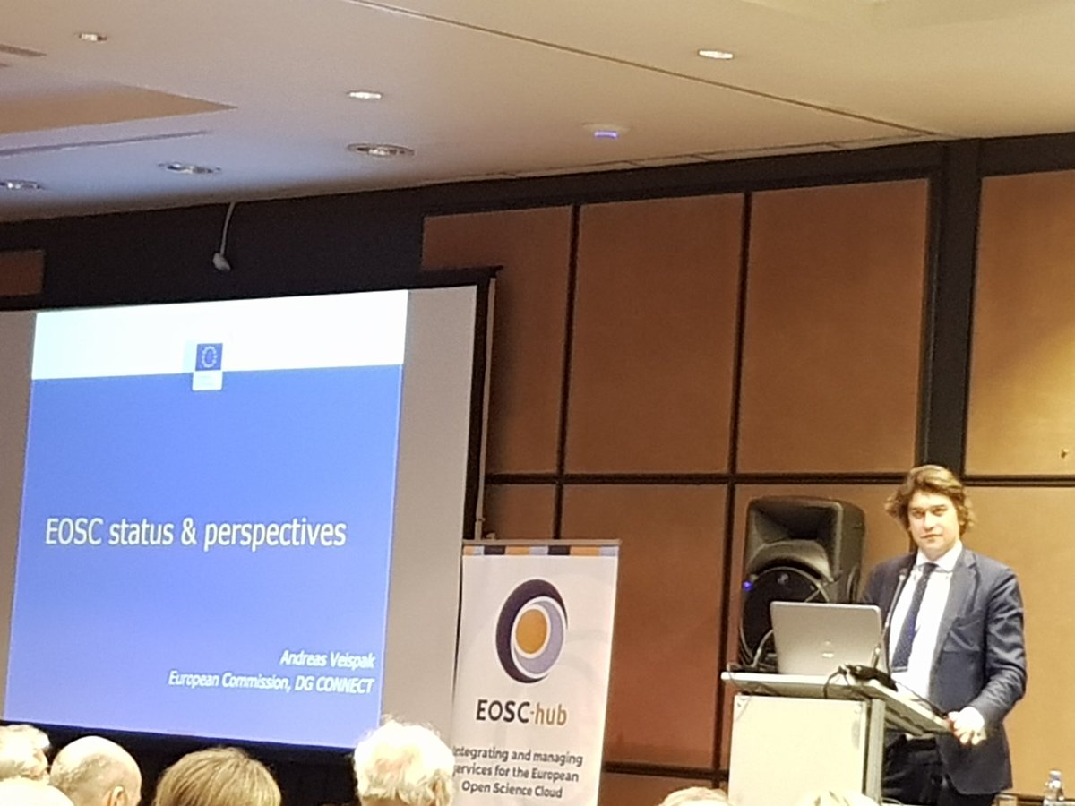fkarayan's tweet photo. The new @eInfraEU #sciencecloud HoU Andreas Veispak presents @EU_Commission and his views on #EOSC stressing the user-requirements-by-design approach, operational vs. loose coordination dilemma, national landscape mapping and potential federation, & liaison with #HPC #EOSChubWeek https://t.co/gZHGsZ1Ii2