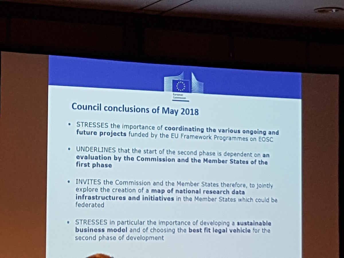 fkarayan's tweet photo. The new @eInfraEU #sciencecloud HoU Andreas Veispak presents @EU_Commission and his views on #EOSC stressing the user-requirements-by-design approach, operational vs. loose coordination dilemma, national landscape mapping and potential federation, & liaison with #HPC #EOSChubWeek https://t.co/gZHGsZ1Ii2