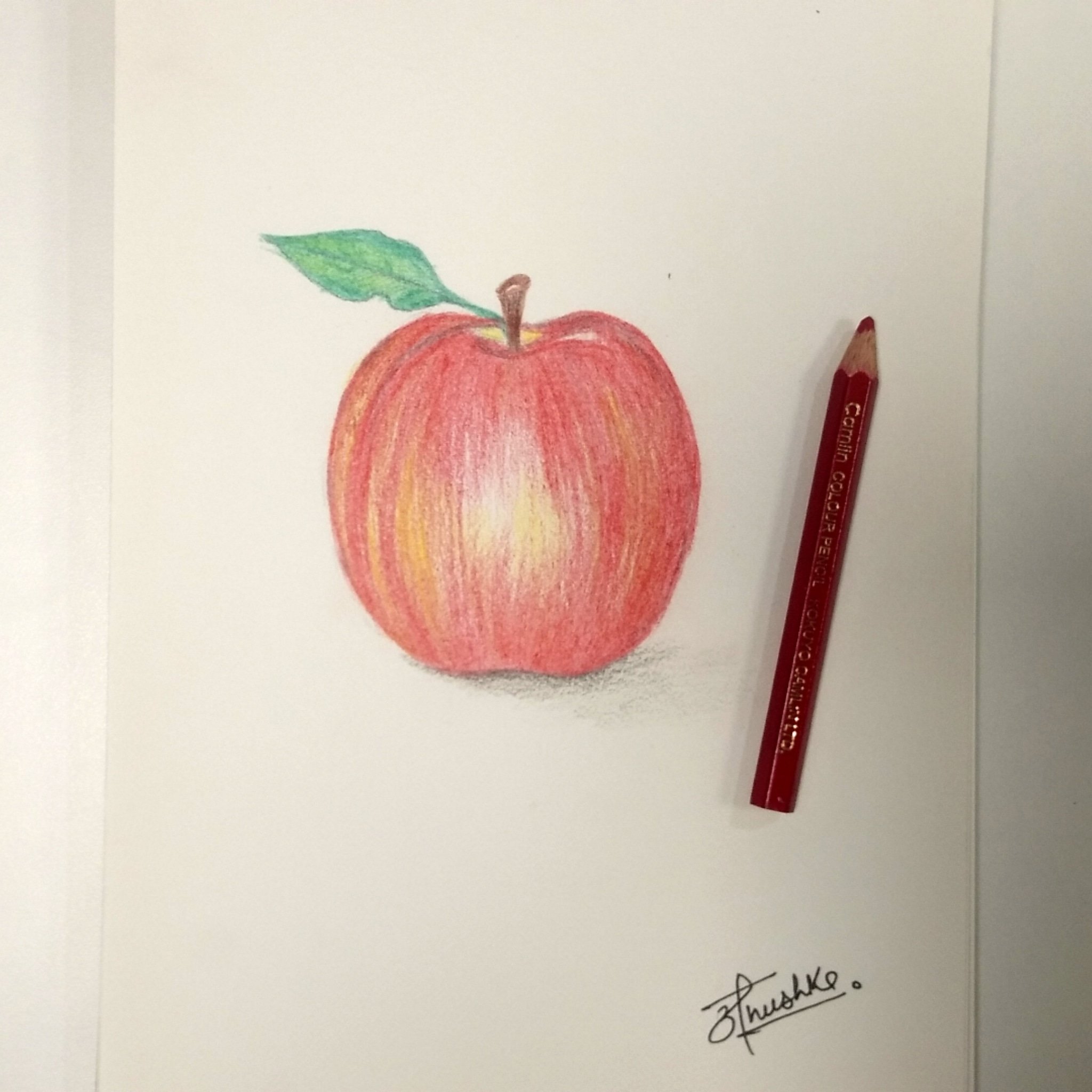 Apple colour pencil drawing. by hakeshkirubakaran on DeviantArt
