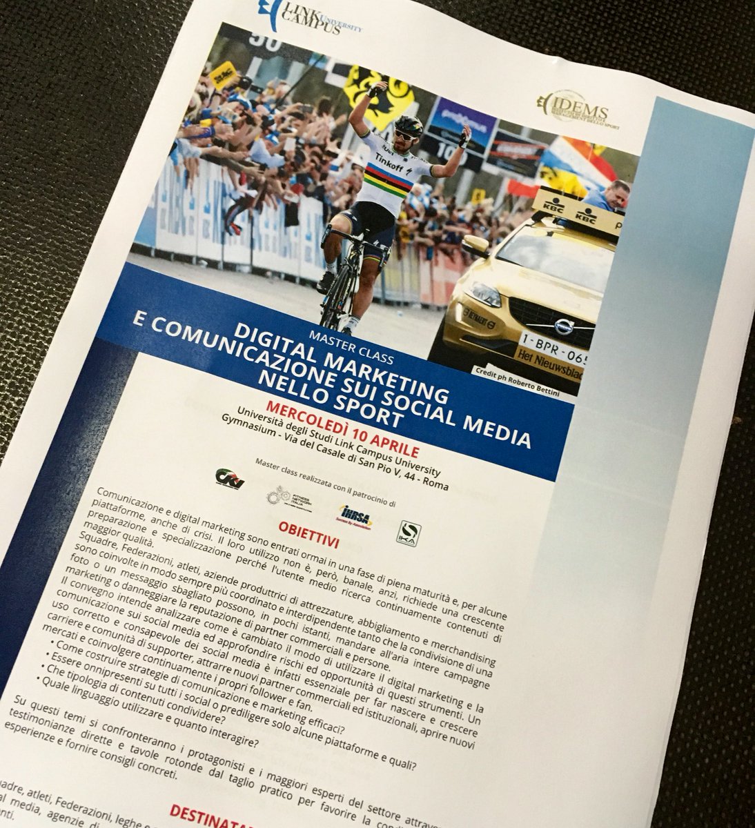 LinkCampus's tweet photo. Il prof @stefelt dà il benvenuto agli studenti presenti al seminario dedicato al Digital marketing e social media nello #sport https://t.co/VRRqcbt7Dv