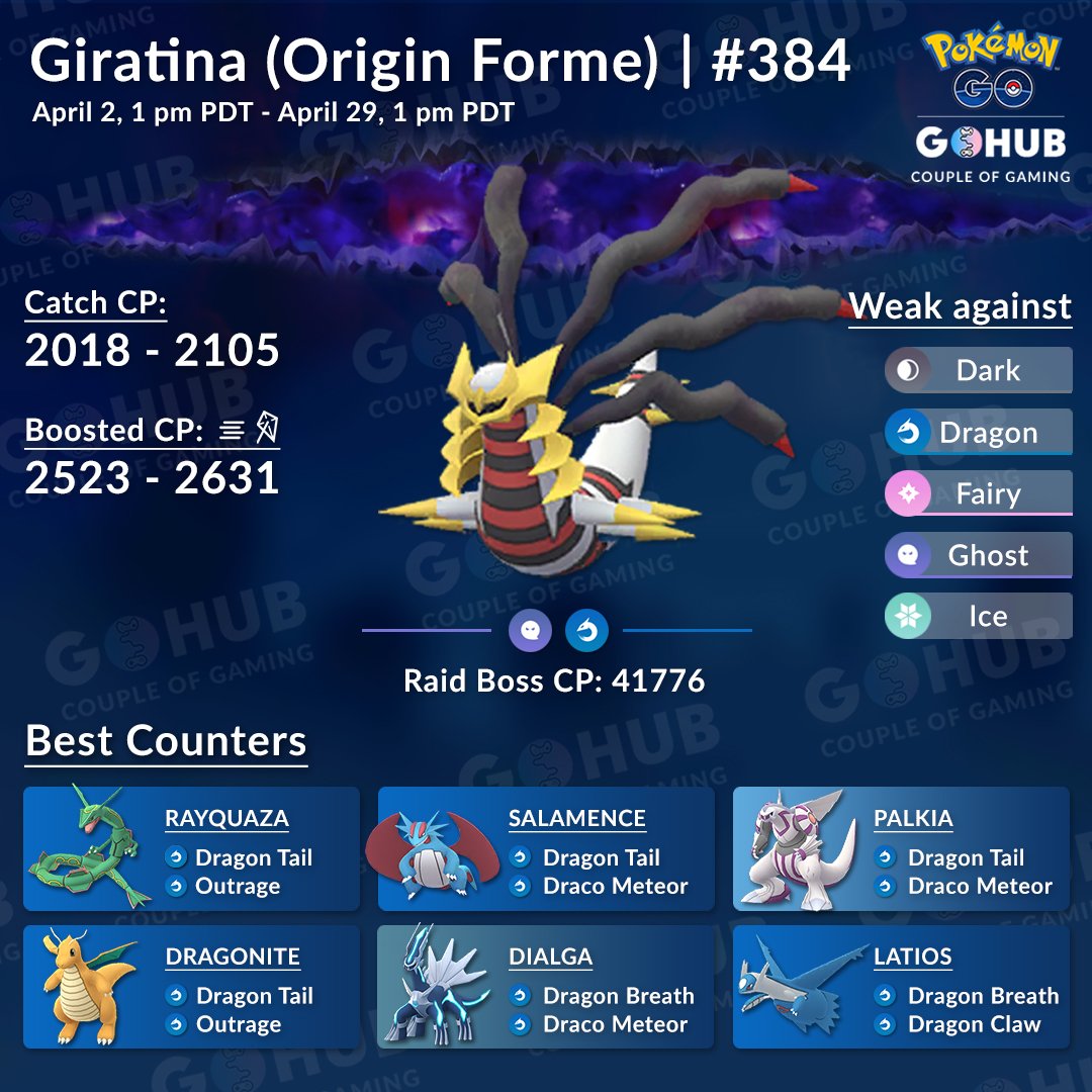 Pokémon Go: Giratina (Origin) raid guide