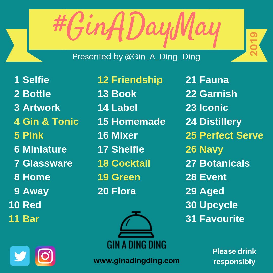 #GinADayMay is coming and here are all the details you need to know! And remember the more people who join in the more fun it will be so please retweet and help spread the word!
ginadingding.com/2019/04/10/gin…
