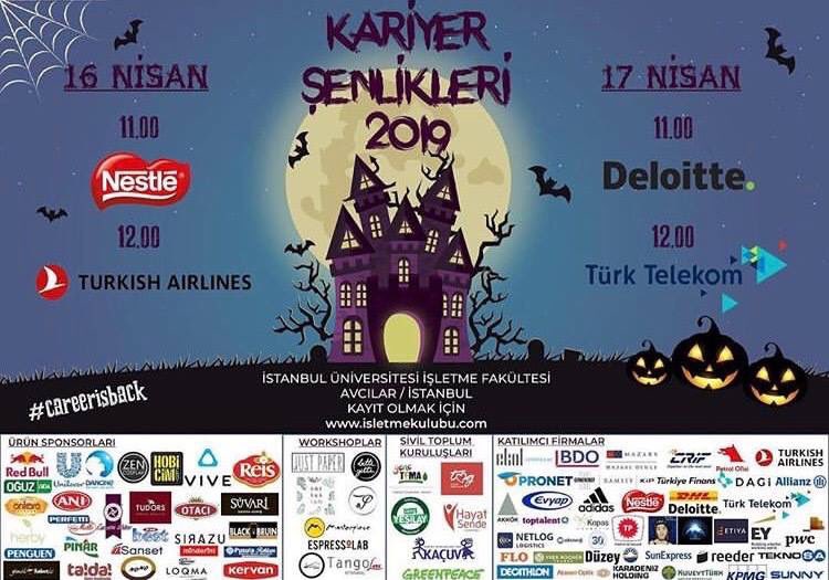 CAREER IS BACK!🔜✨ 16-17 Nisan tarihlerinde gerçekleşecek Kariyer Şenlikleri'19'da birbirinden öğretici sunumlar ile firmaları tanıyabilir, firmaların stantlarında birebir İK departmanından gelen kişilerle iletişime geçip staj imkanı yakalayabilirsin!