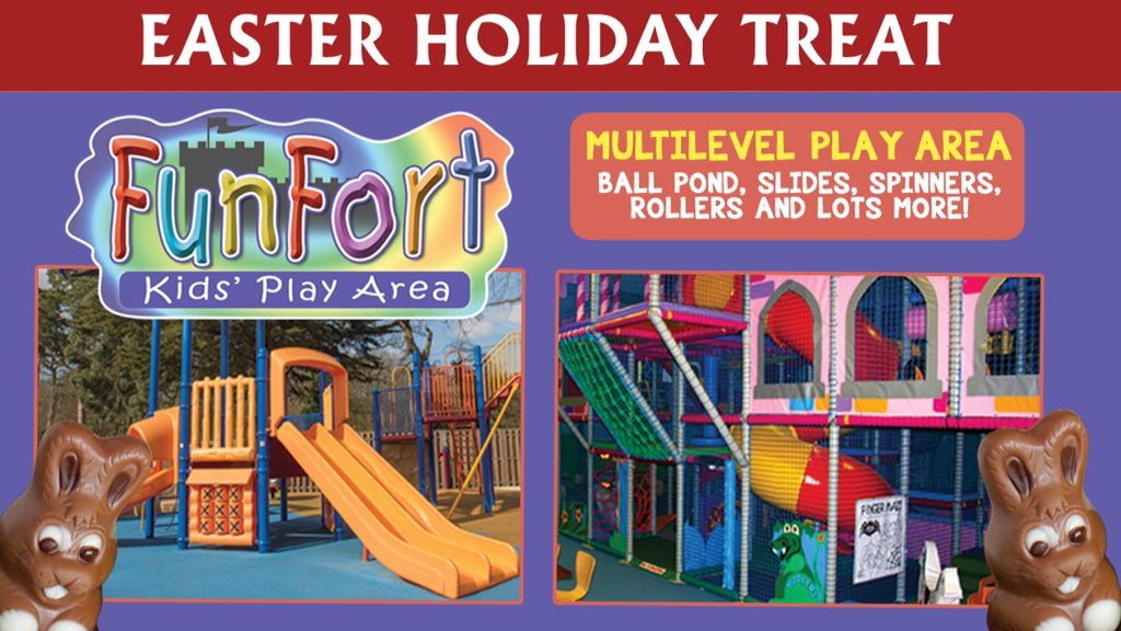 Need to entertain the kids this Easter? Enjoy a two course carvery for lunch and let them play in the FunFort. 😀 #EasterTreats #easter #fun #carvery