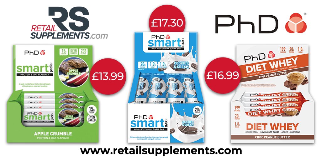 rtlsupplements's tweet photo. PHD Protein Bars!!!
Treat yourself to a box of one of our best-selling brands of protein bars. Choose from the PHD Smart Bar, PHD Diet Whey bar or PHD Smart Jack Bar. Lots of delicious flavours available. Buy now
https://t.co/eceFHxKRoJ
#PHD #Smartbar #Dietwhey #SmartJack https://t.co/dmhZWBz3gX