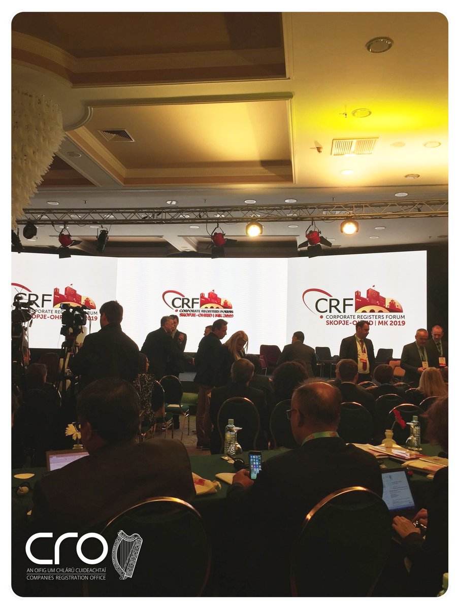 The CRO is delighted to be participating at the 2019 Corporate Registers Forum  in North Macedonia this week discussing the latest developments in the registry world.

@CorpRegForum #crf2019 <a href="/ersl/">ERS</a>