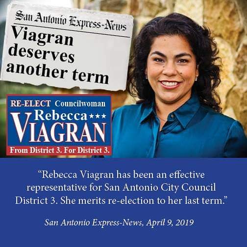 RebeccaViagran's tweet photo. Happy to have received the endorsement of @ExpressNews. The work we've been doing in #district3sa is significant & with your vote, I commit to #ContinuetheWork. #VoteViagran #OurStrongStory Congrats on your endorsement Rebecca! 🎉https://t.co/zsXIH83PWQ https://t.co/JEdk6Dc3pB