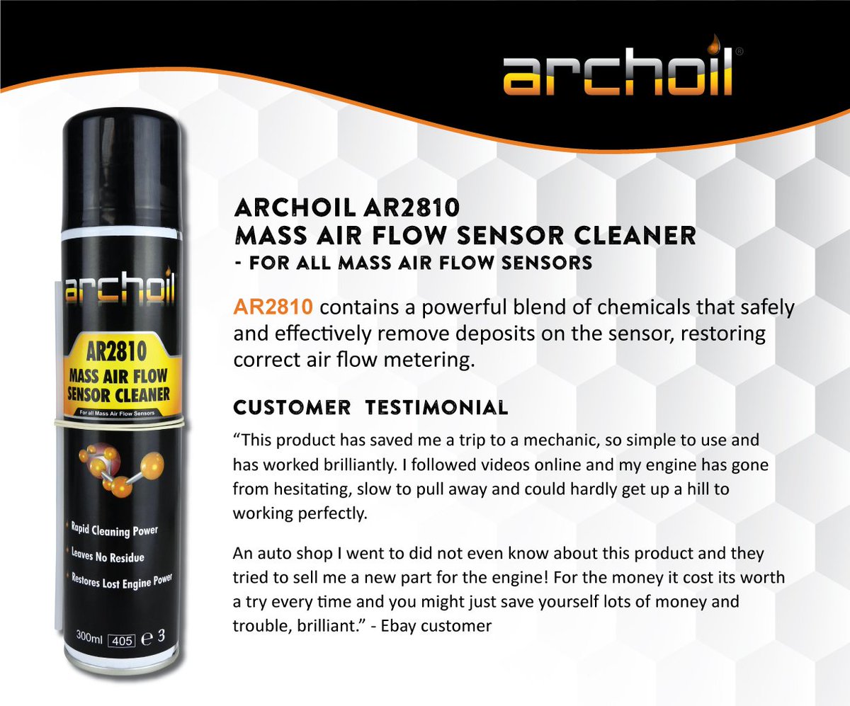 PowerEnhancer's tweet image. Archoil AR2810 safely and effectively removes deposits on the Mass Air Flow Sensor, restoring correct air flow metering. 

Visit our website to purchase, or to find out more about the entire Archoil product range: powerenhancer.co.uk/archoil-ar2810…