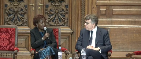 IFRI_'s tweet photo. "La #Francophonie se doit aujourd'hui d'être visible et pertinente. Elle se situe au carrefour de mondes différents et doit venir défendre les intérêts des citoyens." @LMushikiwabo #Ifri40ans #AvenirEurope https://t.co/JCmFzCjW5g