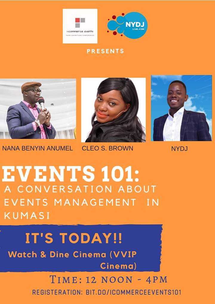 nydjlive's tweet photo. It's today!!!
#Event101
Join us at Watch & Dine Cinema from 12noon!
Its a time to share ideas and grow our events space in Kumasi.
Put together by #NydjliveMedia and #iCommerceEvents https://t.co/Eq83vKWRSy