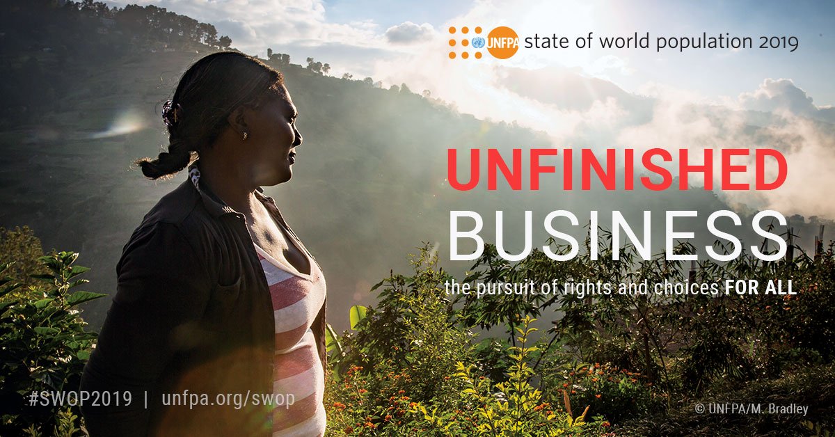 We all deserve a world where everyone enjoys their rights and can live the lives they choose. Our challenge is to finish the #UnfinishedBusiness of guaranteeing rights and choices for all. Check out <a href="/UNFPA/">UNFPA</a>'s State of World Population 2019 report unfpa.org/swop #SWOP2019