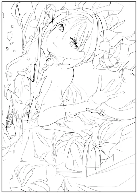 今回はラフの良さを全部ぬりつぶしたきがしました 