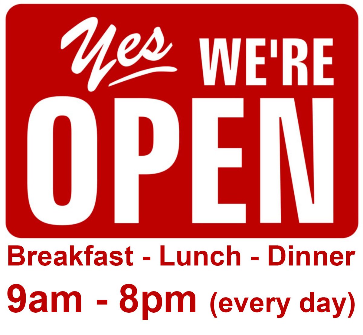 New Opening Hours...