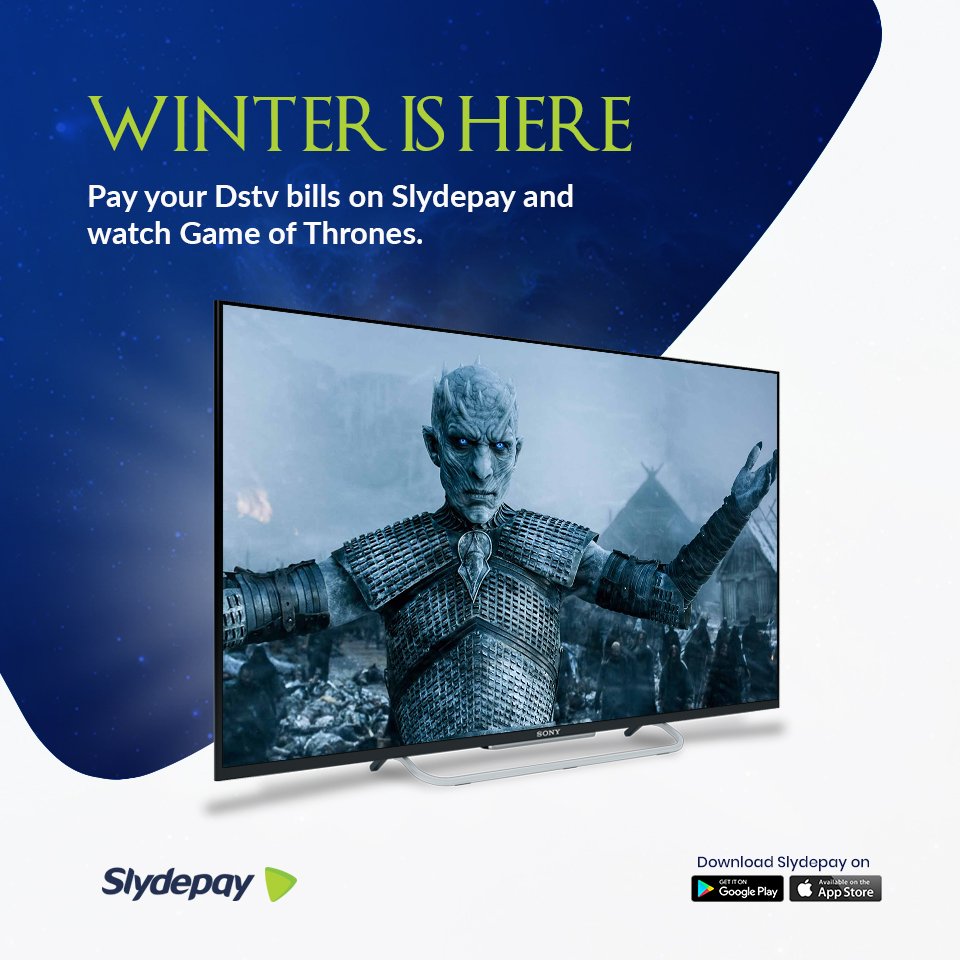slydepay's tweet photo. There is still that '1%' of the world that doesn't care about #GameofThrones?!😲
Well...forgive our biasedness towards the 99% that care about #GOT 
Pay your #DSTV bills on Slydepay and catch the season finale of #GameofThrones 
#WegotU
#PayLikeABoss https://t.co/qoAaCrfW2G