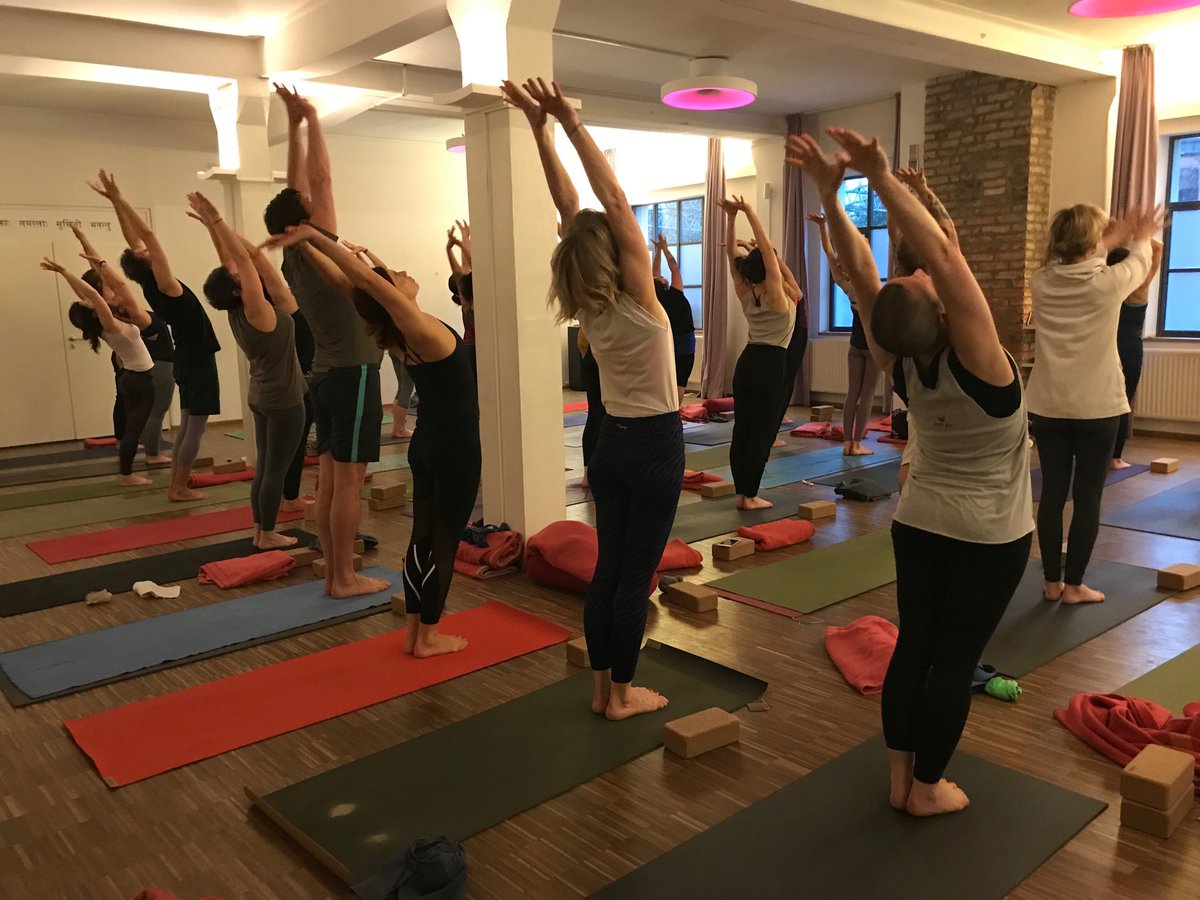 Yogeswari Saluting The Setting Sun At The Immersion With Gabriela Bozic At Jivamukti Munich Tonight Teaching At My Shanti In Nurnberg This Week End Immersion With Anja Kuhnel At Jivamukti Berlin