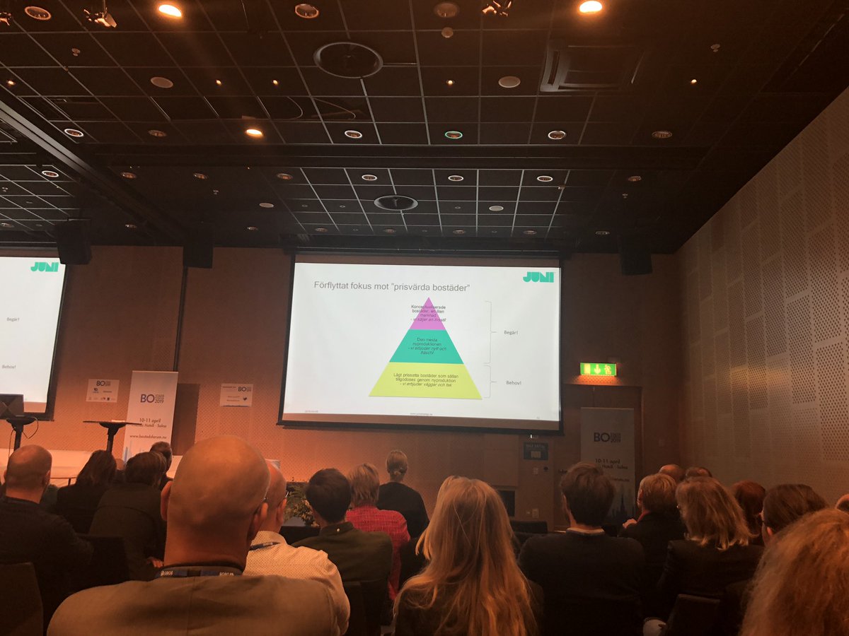 NordstroemAnna's tweet photo. @bforum2019 @AnnaJuniPersson giving an interesting overview of the status of new development in Sweden incl. trends and expectations going forward > meeting demands, not aspirations and building for the rental market https://t.co/buXzgvxcdz