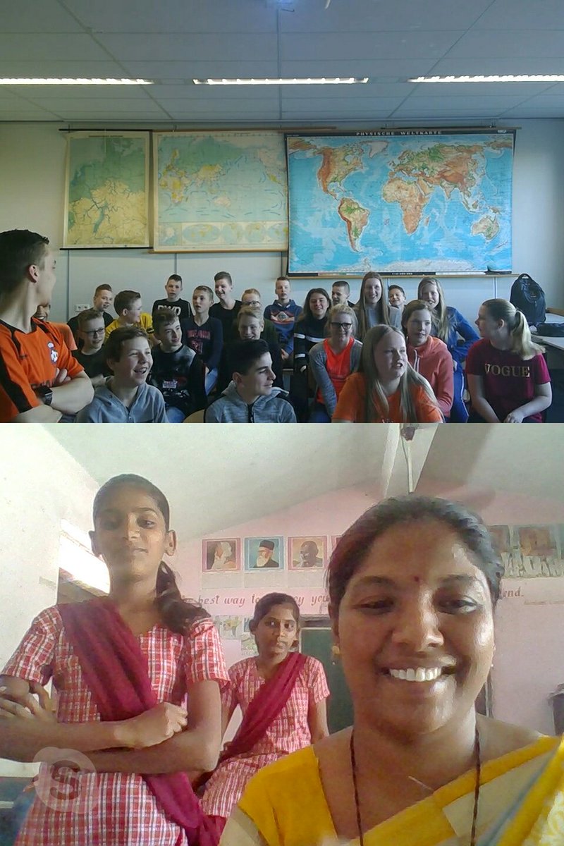 PKanthake's tweet photo. It was our 268th meeting we are always ready to help you.  Your Students were curious about India to know. You have opend a door of happiness   for them, Congratulations.@ErikPost9
🌺🌺🌼  🇮🇳   🍀 🇳🇱  🌼🌺🌺
#Microsoftedu
#Skype2learn
#TechSDG https://t.co/dkbMgktfVd