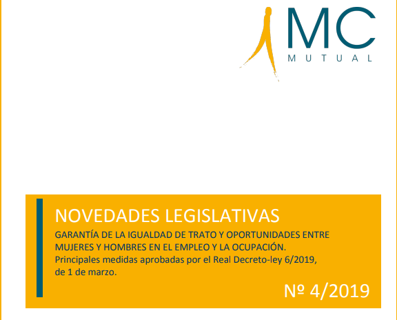 MCMUTUAL's tweet photo. 🆕 Novedad Legislativa 04/2019
Nuestros Servicios Jurídicos informan sobre la última novedad legislativa del ámbito #laboral 
🔸Garantía de igualdad de trato entre hombres y mujeres
🔸Principales medidas aprobadas por el RD-ley 6/2019
🔗https://t.co/FvT6OTqQgd https://t.co/6csM7cAnYZ