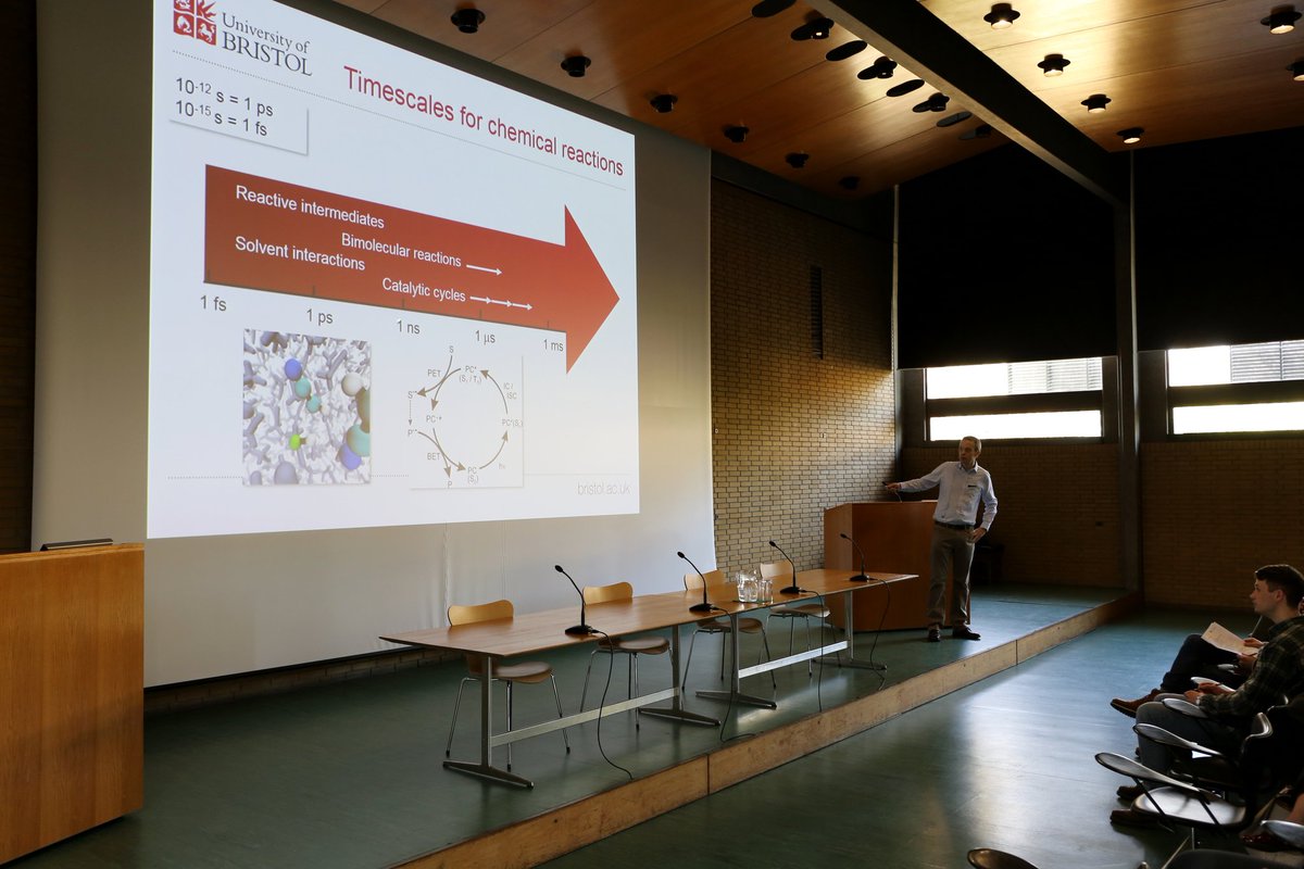 Professor Andrew Orr-Ewing from <a href="/BristolUni/">University of Bristol</a> started off day two of #LSFUM2019 with his talk "Ultrafast infra-red spectroscopy as a probe of chemical reaction mechanisms"
<a href="/STFC_Matters/">Science and Technology Facilities Council</a>