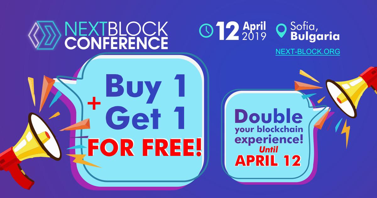 digital_notice's tweet photo. 50% OFF all the way up to NEXT BLOCK Sofia 2.0 by @KryptonEvents
until April 12π€
Go and get a ticket for yourself and your friend at https://t.co/wxFkdU6fIo to create the strong future for #blockchain together!π
@ABerezutska
#NextBlockSofia #NextBlockConference #nextblock2019 https://t.co/xSIoxwnu8M