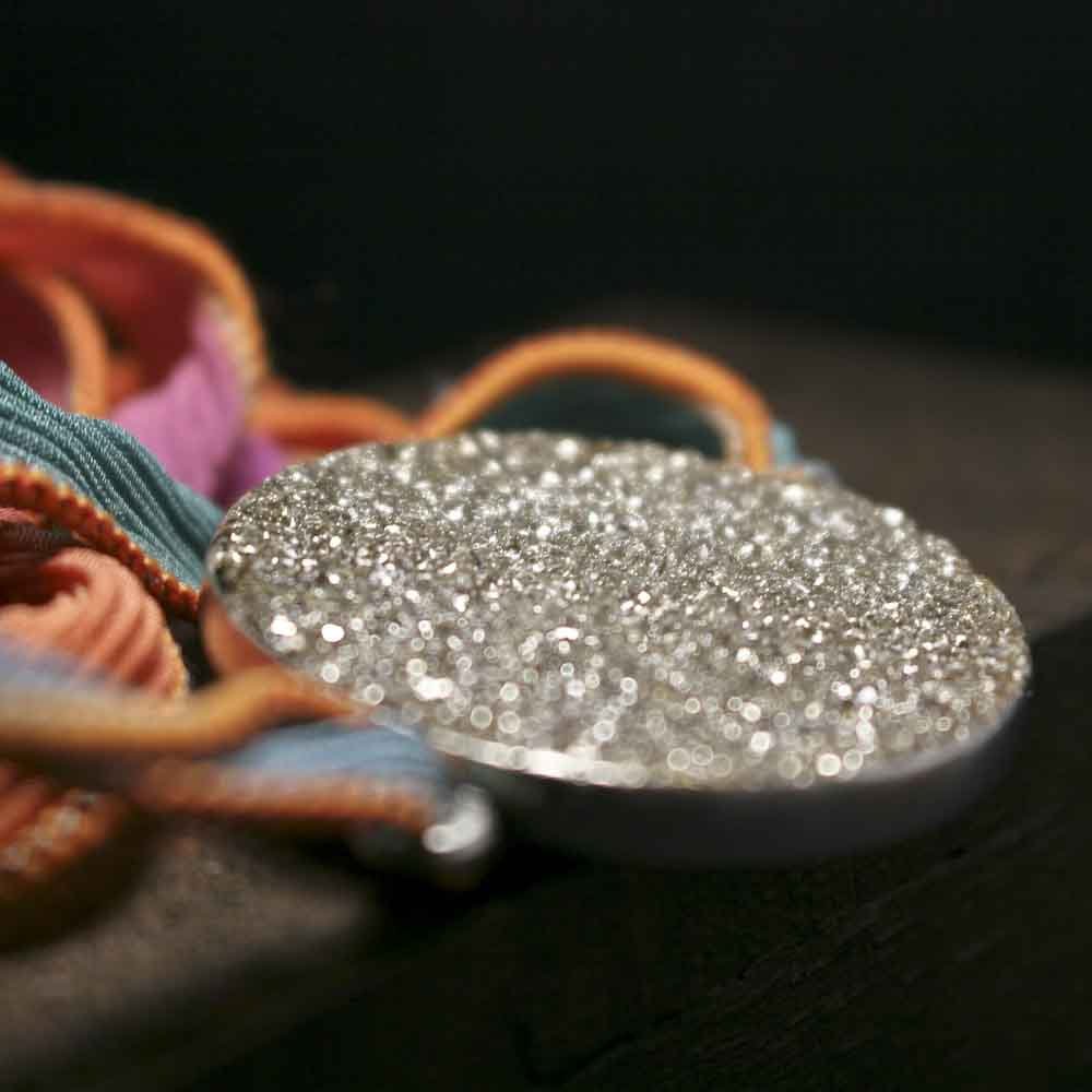 roseanddella's tweet image. Crushed Pyrite Crystal and Glitter Crinkle Ribbon Tie Wrap Bracelet tuppu.net/11a28092 #handmadejewelry #bohojewelry #CopperElectroformed