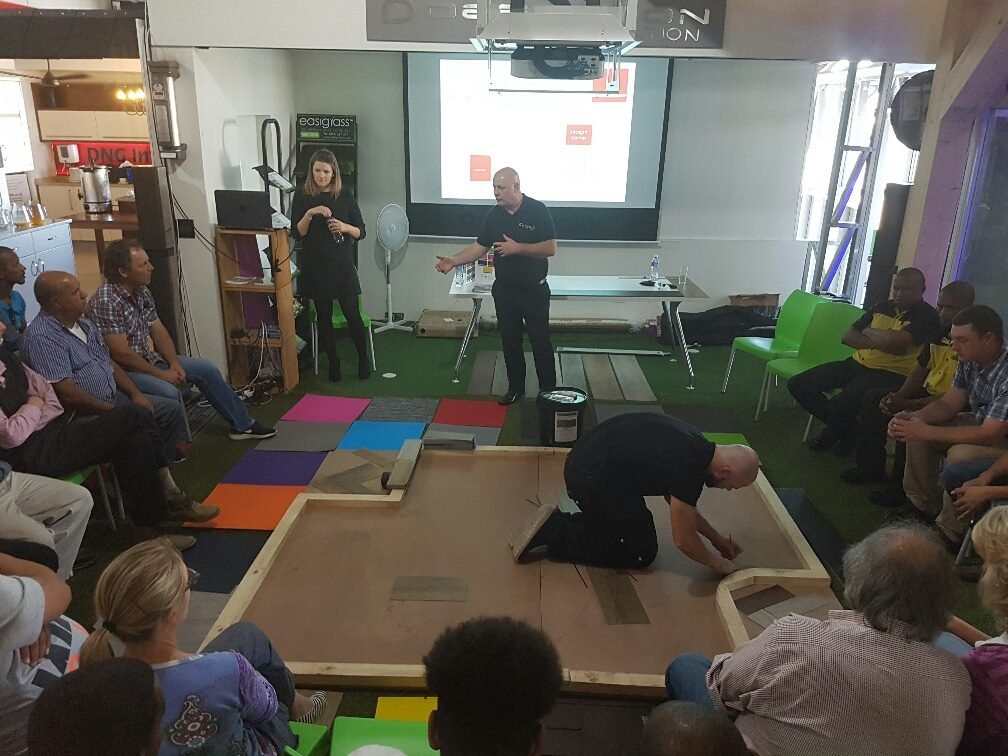 PiccoloGroup's tweet photo. Training about our products is of the utmost importance to us, which is why we offer it to all of our distributors. Here we were demonstrating how to install #LVT with a border, on a diagonal and in a way to give it a #designerfloor feel.
#provingflooringisntboring #flooring https://t.co/popS4Vivk3