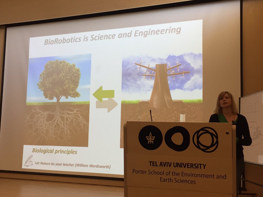 Barbara Mazzolai giving a special guest seminar at the School of Plant Science at @TelAvivUni , as part of the @GrowBot_project tutorial: “Plant-Inspired Robots Are Growing Up”!