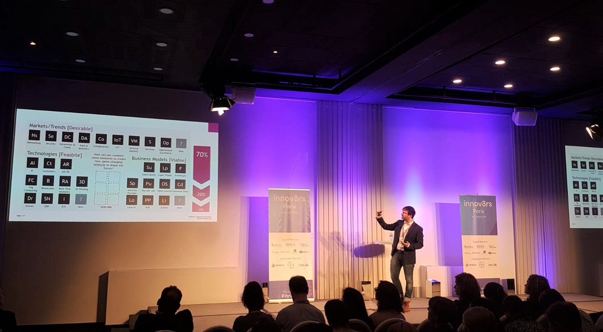 ITONICS's tweet photo. Disrupt yourself! Be anti-fragile!
Live from https://t.co/vAtja2HhUM Paris: CCO @chrismuehlroth's keynote about #innovating at scale. If you are around, Janosch and Christian are there for a chat.
#innov8rs #disrupting #speedup https://t.co/R9Ulmt1ku9