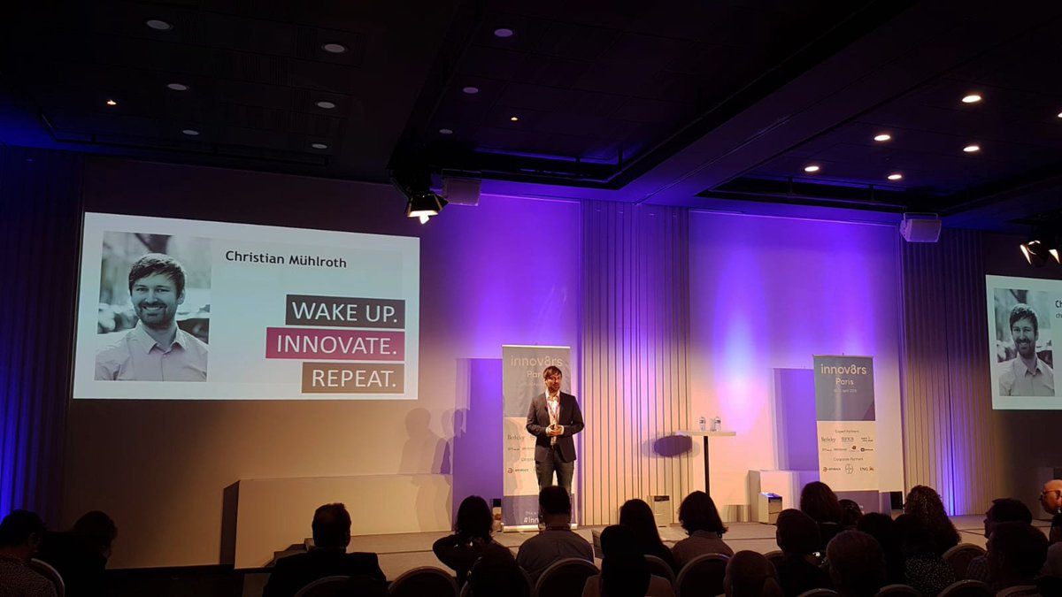 ITONICS's tweet photo. Disrupt yourself! Be anti-fragile!
Live from https://t.co/vAtja2HhUM Paris: CCO @chrismuehlroth's keynote about #innovating at scale. If you are around, Janosch and Christian are there for a chat.
#innov8rs #disrupting #speedup https://t.co/R9Ulmt1ku9