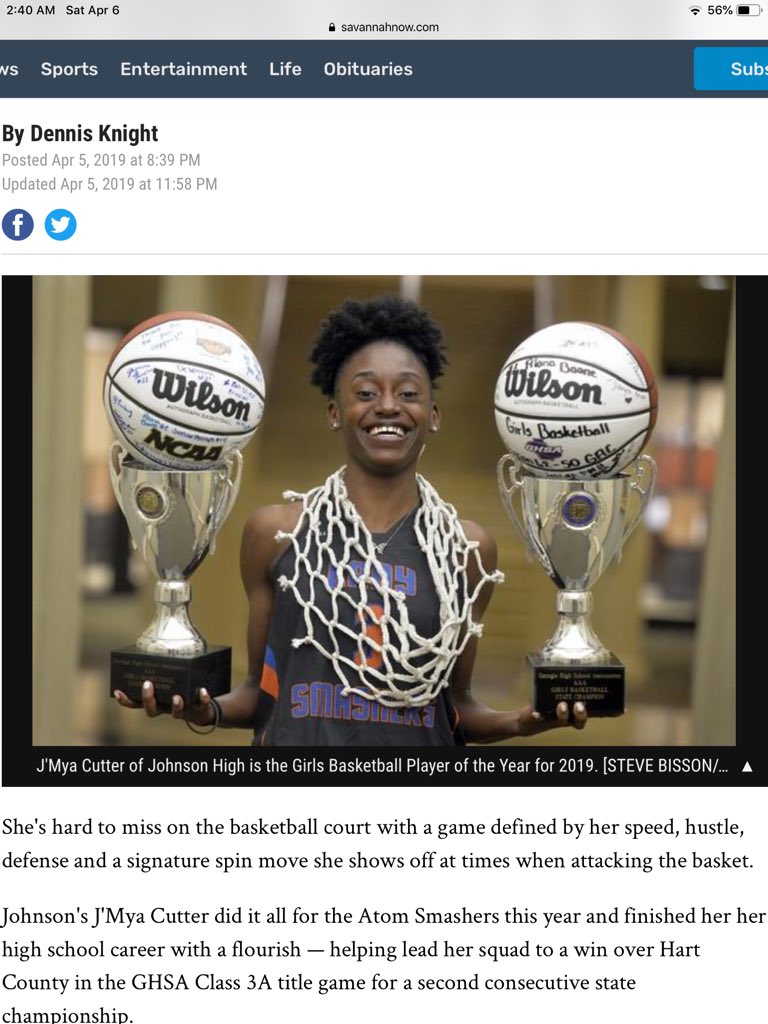 So proud of you @weirdmom19 for this great accomplishment. Couldn’t write a better story book ending to a great and humbled highschool basketball career. Capping of back to back state titles with a POY. <a href="/DennisKnightSMN/">Dennis Knight</a> <a href="/SavannahNow/">Savannah Now</a> <a href="/TheBigGuyWJCL/">Frank Sulkowski WJCL</a> <a href="/SCJ_athletics/">Smasher Athletics</a> <a href="/AtomsmashersW/">AtomSmashers_WBB (State Champions)</a>