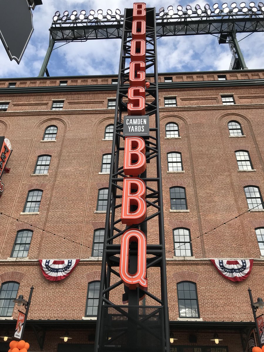 ScottWykoffWBAL's tweet photo. Here are some of my @wbalradio pics from of the new & improve @boogsbbq that @Orioles fans are enjoying this season along #EutawStreet at #OPACY #OrioleParkatCamdenYards #BoogsBBQ #Birdland https://t.co/GuxzdNllXK