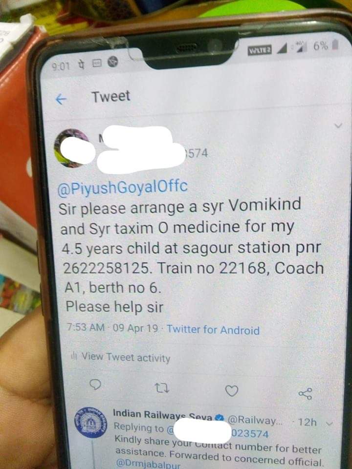 kavita_tewari's tweet photo. Kudos to @PiyushGoyalOffc .
Now that is going out of the way to help the needy by #Railway minister. This I will call very laudable and deserves praise.
#WhyModiIn2019
#PhirEkBaarModiSarkaar https://t.co/MCJtExdeo7