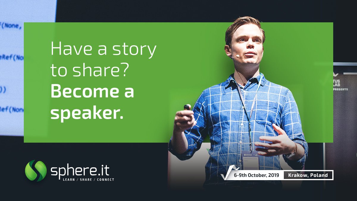 sphere_it_'s tweet image. Hey you! We encourage you to submit your talk - Call for Papers is open! Submit your talk here → ow.ly/iYVl50p5le0
#sphereIT #C4P
