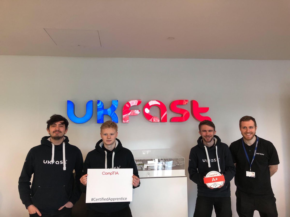 ChannelCon_EMEA's tweet photo. Our 2nd day at @UKFast for the Linux+ skills camp and we have some #certifiedapprentice! These guys have got that #apluspower 💪🏻 https://t.co/ung5kqMggf