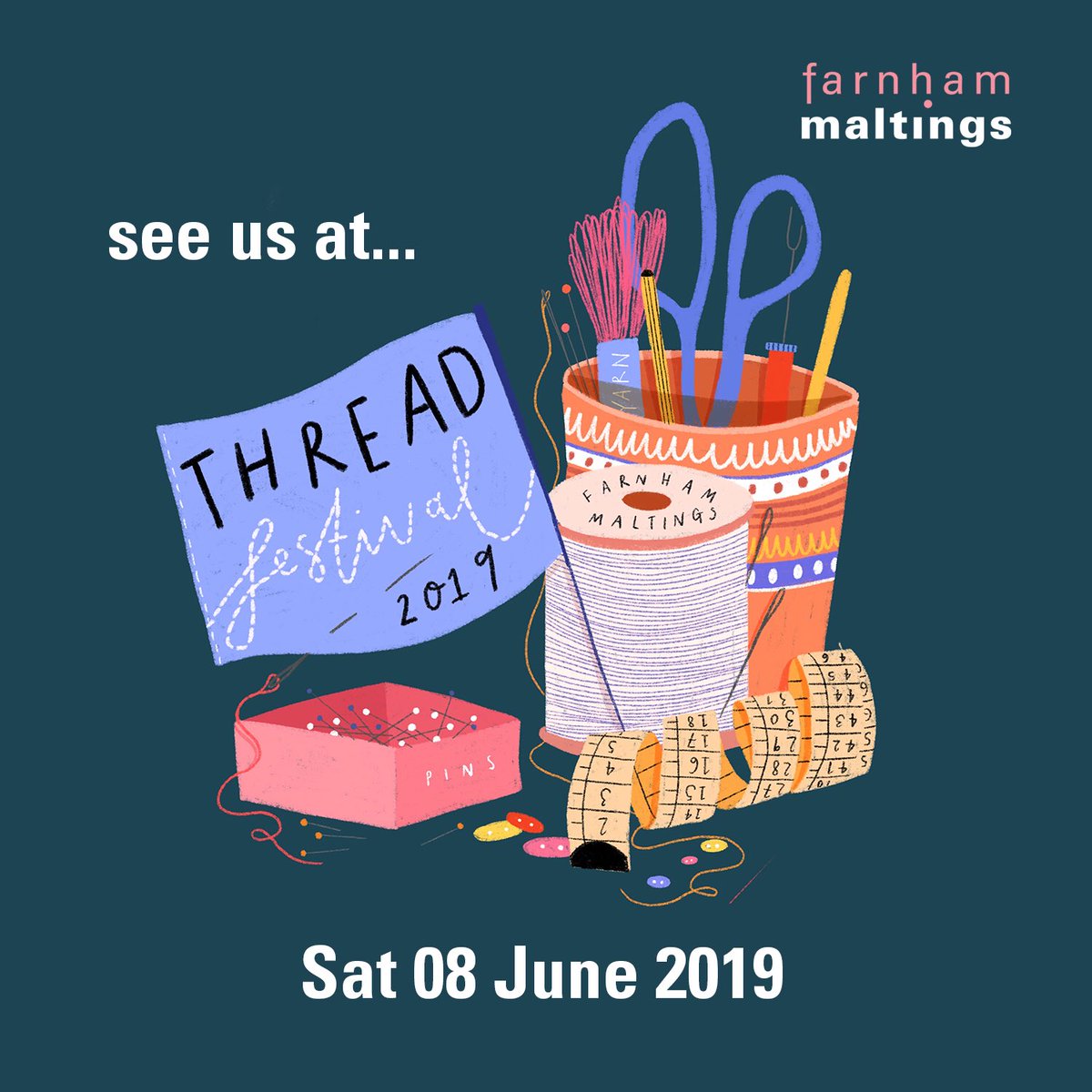 katemarsdenart's tweet photo. Excited to announce that Iโll be back @farnhammaltings @maltingscraft for Thread! Come and see me there on Saturday 8 June... #thread2019 #fabricaddict #thesewmustgoon #needleaboutit https://t.co/Pz0UaSnvRC