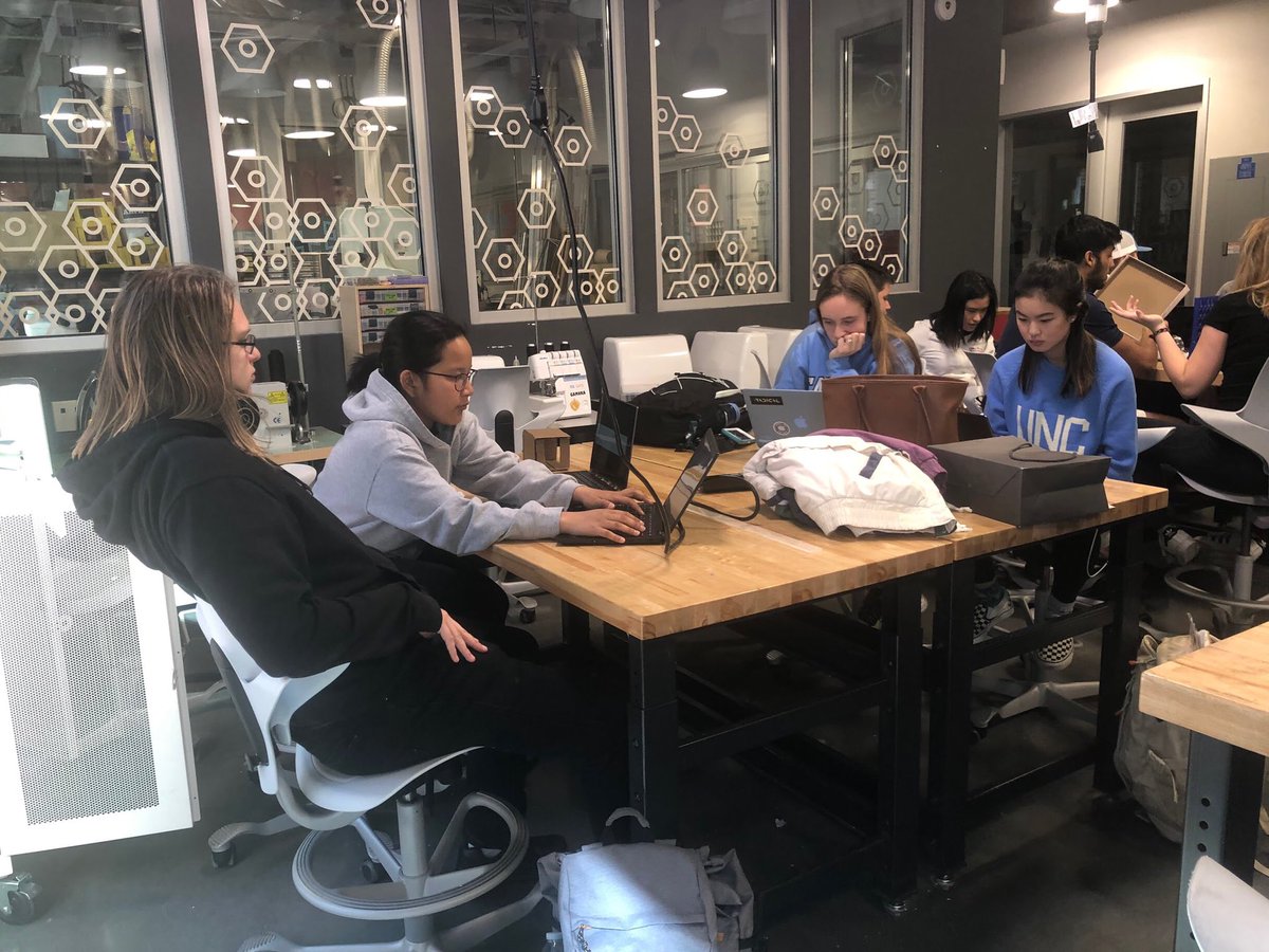 vijisathy's tweet photo. Group members @UNC_BeAM prepping and using the laser cutter for the course. #TalkingAboutNumbers https://t.co/cdqoLtnjtB