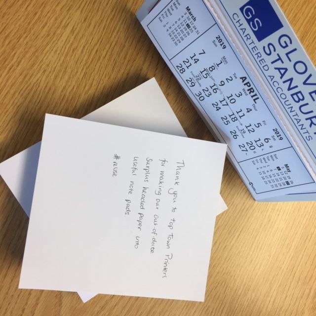 Thank you to <a href="/toptownprint123/">Toptown Printers</a> for making our out-of-date surplus headed paper into useful note pads #reuse #savetheplanet