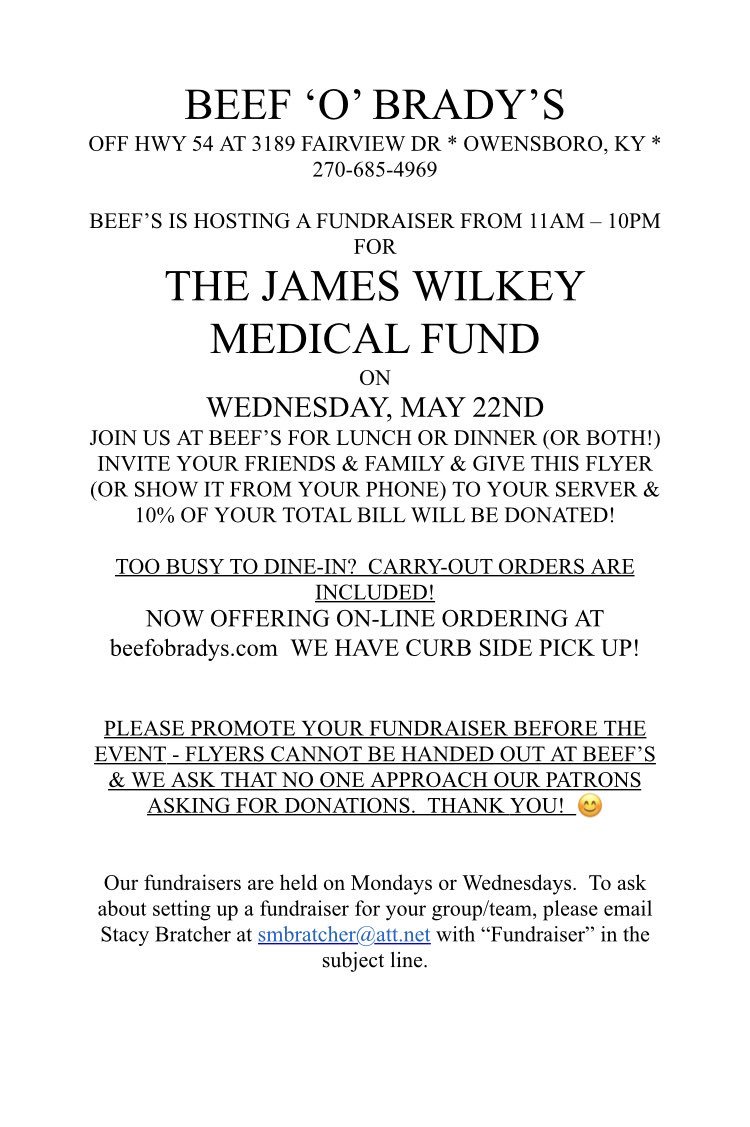 Spotts2024's tweet photo. Mark your calendars and come support the Wilkey family. #jamesstrong #rootingforrickybobby https://t.co/qWluDgfKTt